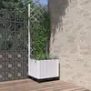 Image de vidaXL Jardinière avec treillis Blanc 40x40x136 cm PP