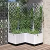 Image de vidaXL Jardinière avec treillis Blanc 80x80x136 cm PP
