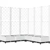Image de vidaXL Jardinière avec Treillis, Lit Surélevé, Bac à Fleurs, Pot de Plantes, Boîte à Fleurs Jardin Patio Terrasse, Blanc 120x120x121,5 cm PP