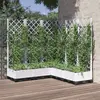 Image de vidaXL Jardinière avec treillis Blanc 120x120x121,5 cm PP