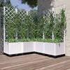 Image de vidaXL Jardinière avec treillis Blanc 120x120x136 cm PP