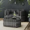 Image de vidaXL Salon de jardin 4 pcs avec coussins Gris Résine tressée