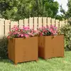 Image de vidaXL Jardinières avec pieds 2 pcs Rouillé 40x40x40 cm Acier corten
