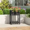 Image de vidaXL Jardinière avec étagère Gris 54x34,5x81 cm Bois massif de pin
