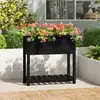 Image de vidaXL Jardinière avec étagère Noir 82,5x34,5x81 cm Bois massif de pin