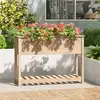 Image de vidaXL Jardinière avec étagère 111,5x34,5x81 cm Bois massif de pin