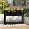 Image de vidaXL Jardinière avec étagère Noir 111,5x34,5x81cm Bois massif de pin