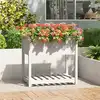 Image de vidaXL Jardinière avec étagère Blanc 82,5x54x81 cm Bois massif de pin