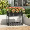 Image de vidaXL Jardinière avec étagère Gris 82,5x54x81 cm Bois massif de pin