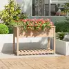 Image de vidaXL Jardinière avec étagère 111,5x54x81 cm Bois massif de pin