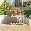 Image de vidaXL Jardinière avec étagère 82,5x82,5x81 cm Bois massif de pin
