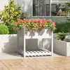 Image de vidaXL Jardinière avec étagère Blanc 82,5x82,5x81cm Bois massif de pin