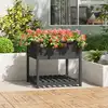 Image de vidaXL Jardinière avec étagère Gris 82,5x82,5x81 cm Bois massif de pin