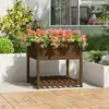 Image de vidaXL Jardinière avec étagère Marron miel 82,5x82,5x81 cm Bois de pin