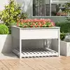 Image de vidaXL Jardinière et étagère Blanc 111,5x111,5x81cm Bois massif de pin