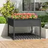 Image de vidaXL Jardinière et étagère Gris 111,5x111,5x81 cm Bois massif de pin