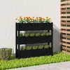 Image de vidaXL Jardinière Noir 112x25x104,5 cm Bois massif de pin