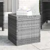 Image de vidaXL Table d'appoint gris 40x37x40,5 cm poly rotin et verre trempé