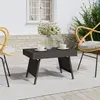 Image de vidaXL Table d'appoint pliable noir 60x40x38 cm résine tressée