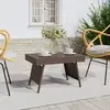Image de vidaXL Table d'appoint pliable marron 60x40x38 cm résine tressée