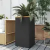 Image de vidaXL Jardinière noir 40x40x80 cm résine tressée