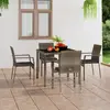 Image de vidaXL Chaises de jardin avec coussins lot de 4 Résine tressée Gris