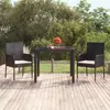 Image de vidaXL Chaises de jardin lot de 2 avec coussins Résine tressée Noir