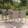 Image de vidaXL Chaises de jardin avec coussins lot de 4 Résine tressée Gris