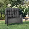 Image de vidaXL Banc de jardin inclinable avec coussins 107 cm Poly rotin Noir