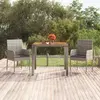 Image de vidaXL Table de jardin dessus en bois Gris 90x90x75 cm Résine tressée
