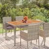 Image de vidaXL Table de jardin dessus en bois Gris 150x90x75 cm Résine tressée