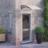 Image de vidaXL Auvent de porte Noir et transparent 100x75 cm Polycarbonate