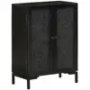 Image de vidaXL Buffet noir 55x30x77 cm bois massif de manguier et fer