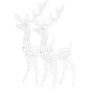Image de vidaXL 2x Décorations de Noël de Renne Ornement de Noël Rennes Lumineux Décoration de Fête Maison Intérieur Acrylique 120 cm Blanc Chaud