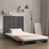 Image de vidaXL Tête de lit murale Gris 106x3x91,5 cm Bois massif de pin