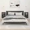 Image de vidaXL Étagères de chevet murales 2 pcs Gris Bois de pin massif