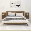 Image de vidaXL Étagères de chevet murales 2 pcs Marron miel Bois de pin massif