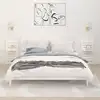 Image de vidaXL Étagères de chevet murales 2 pcs Blanc Bois de pin massif