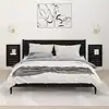 Image de vidaXL Étagères de chevet murales 2 pcs Noir Bois de pin massif