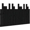 Image de vidaXL Hoofdbord wandmontage 127,5x3x80 cm massief grenenhout zwart