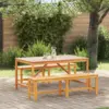 Image de vidaXL Ensemble de salle à manger pour jardin 3 pc Marron