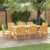Image de vidaXL Ensemble de salle à manger pour jardin 9 pcs Marron