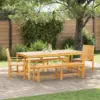 Image de vidaXL Ensemble de salle à manger pour jardin 5 pcs Marron