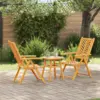 Image de vidaXL Ensemble de salle à manger pour jardin 3 pcs Marron