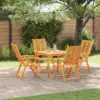 Image de vidaXL Ensemble de salle à manger pour jardin 5 pc Marron