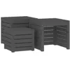 Image de vidaXL Ensemble de Boîtes de Jardin 3 pcs, Boîtes à Outils avec Couvercle, Coffres de Rangement Terrasse Extérieur, Moderne, Gris Bois de Pin Massif
