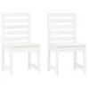 Image de vidaXL Lot de 2 Chaises de Jardin, Sièges à Dîner, Chaises à Manger, Meubles de Terrasse Patio Extérieur, Moderne, Blanc Bois Massif de Pin