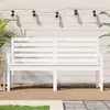 Image de vidaXL Banc de jardin blanc 159,5x48x91,5 cm bois massif de pin