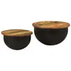Image de vidaXL Ensemble de tables basses 2 pcs noir bois récupération massif