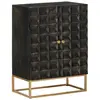 Image de vidaXL Buffet Noir 55x34x75 cm Bois massif de manguier et fer
